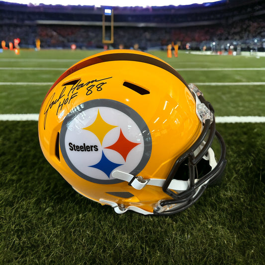 Jack Hamm autographed Pittsburgh full size helmet with inscription
