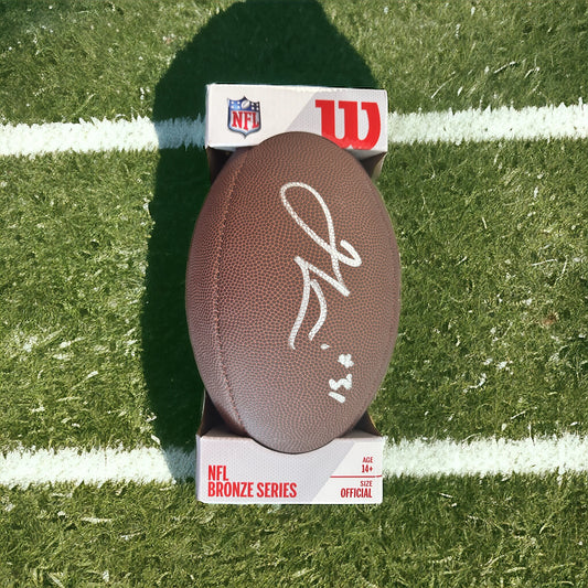 Jamal Lewis Autographed football with COA sticker